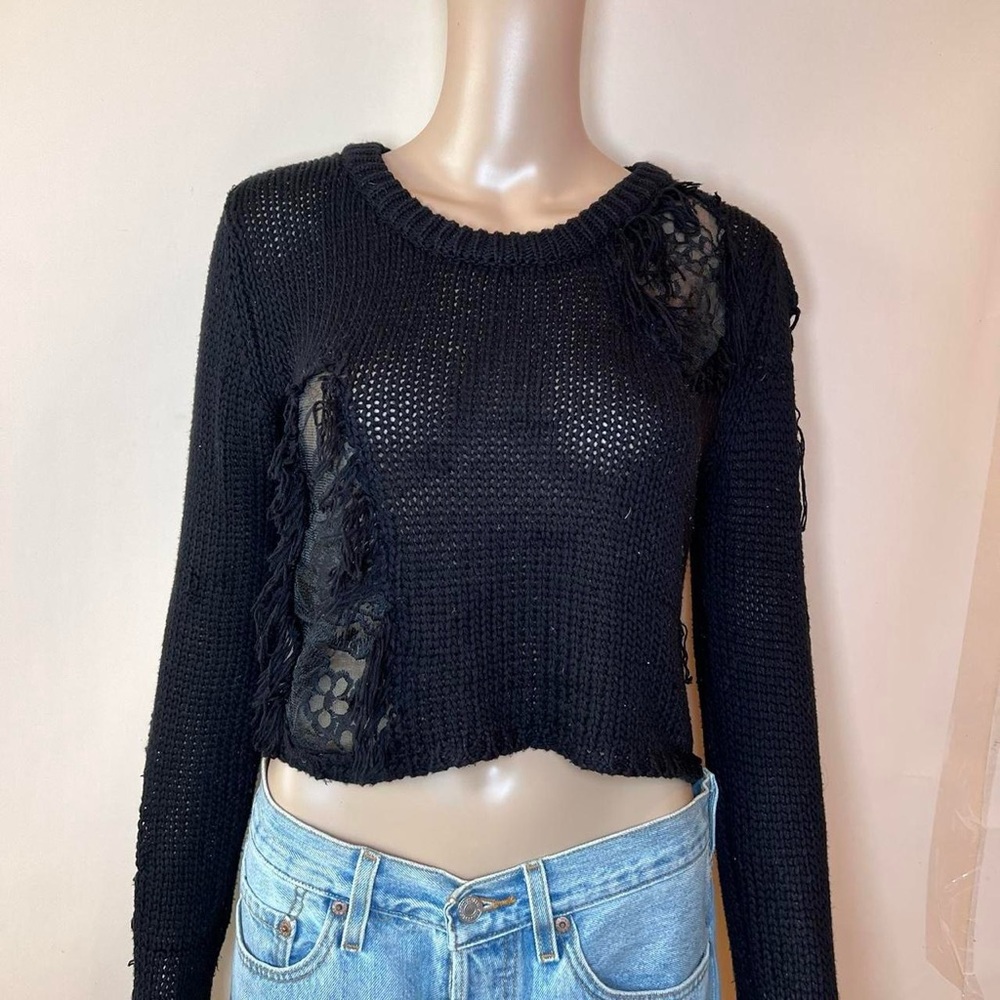 black distress vintage sweater